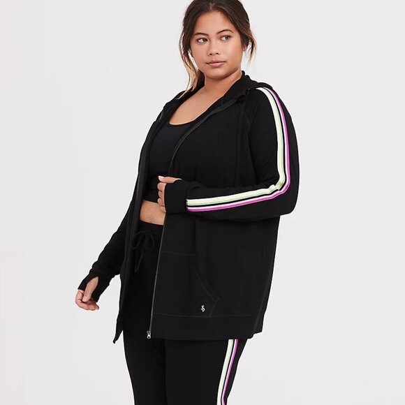 Torrid Neon Stripe Hoodie - Active Jacket - Picture 1 of 7